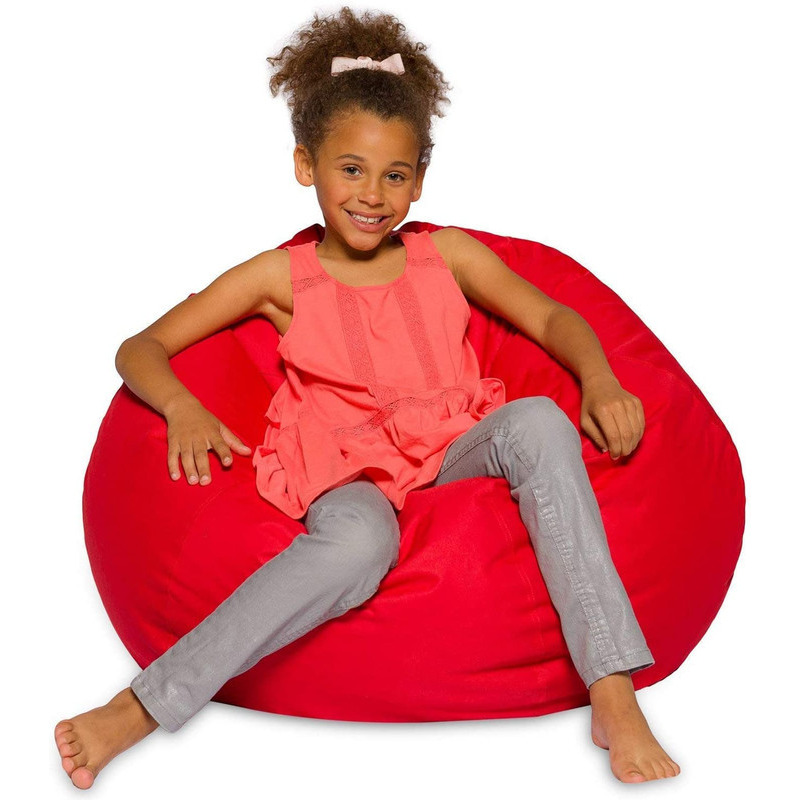 Inkcraft Large Bean Bag Chair Cover Kids' Stuffed Animal Storage Bags, Microfiber Cotton Toy Organizer for Kids Bedroom, Storage Solution for Plush Toys, Towels & Clothe, (Size: XL, Color: RED)