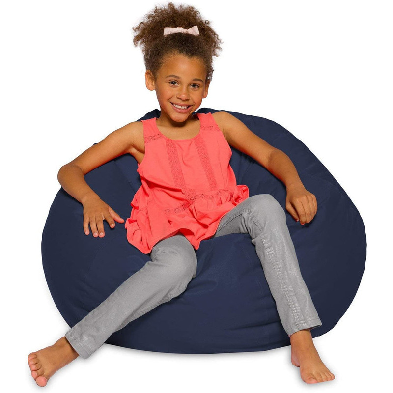 Inkcraft Large Bean Bag Chair Cover Kids' Stuffed Animal Storage Bags, Microfiber Cotton Toy Organizer for Kids Bedroom, Storage Solution for Plush Toys, Towels & Clothe, (Size: XL, Color: NAVY BLUE)