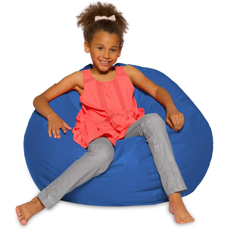 Inkcraft Large Bean Bag Chair Cover Kids' Stuffed Animal Storage Bags, Microfiber Cotton Toy Organizer for Kids Bedroom, Storage Solution for Plush Toys, Towels & Clothe, (Size: XL, Color: BLUE)
