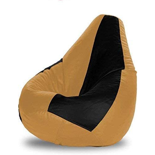Inkcraft Large Bean Bag Chair Cover Kids' Stuffed Animal Storage Bags, Microfiber Cotton Toy Organizer for Kids Bedroom, Storage Solution for Plush Toys, Towels & Clothe, (Size: XL, Color: BLACK-BEIGE)