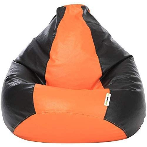 Black-Orange Bean Bag Chair Cover Only (Without Bean Fillers) Protective Liner from InkCraft (Size: XL, Color: BLACK-ORANGE)