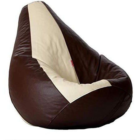 Brown-white Bean Bag Chair Cover Only (Without Bean Fillers) Protective Liner from InkCraft (Size: XXL, Color: BROWN-WHITE)