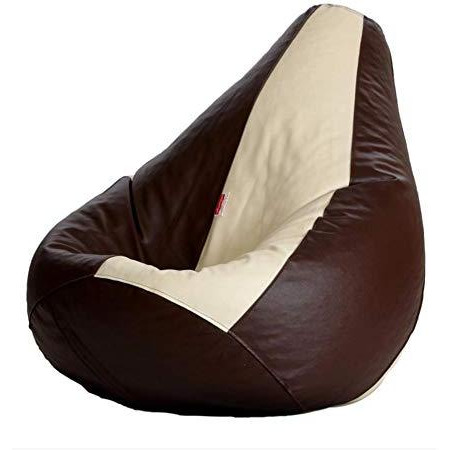 Brown-white Bean Bag Chair Cover Only (Without Bean Fillers) Protective Liner from InkCraft (Size: XXL, Color: BROWN-WHITE)