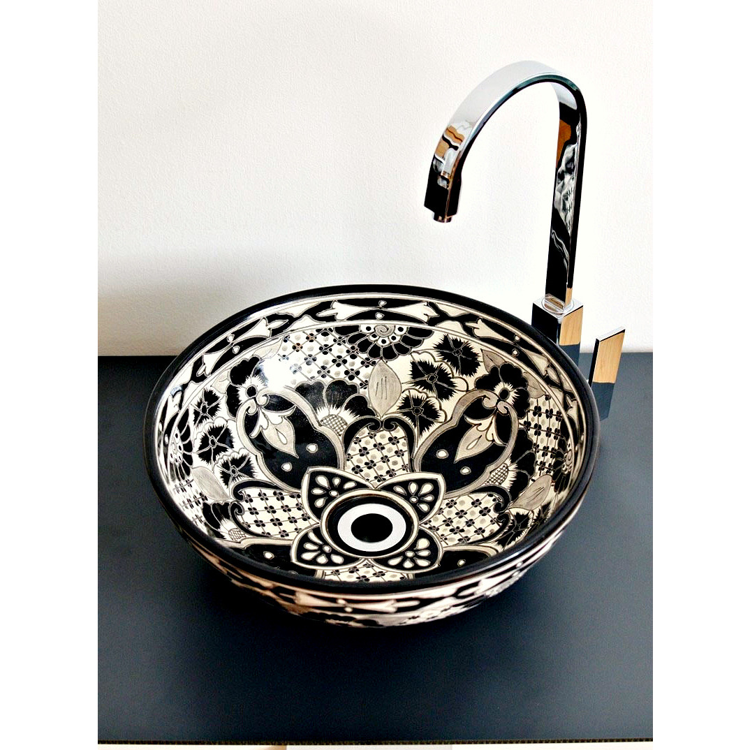 Ceramic Mediterranean Handmade Sink for Kitchen