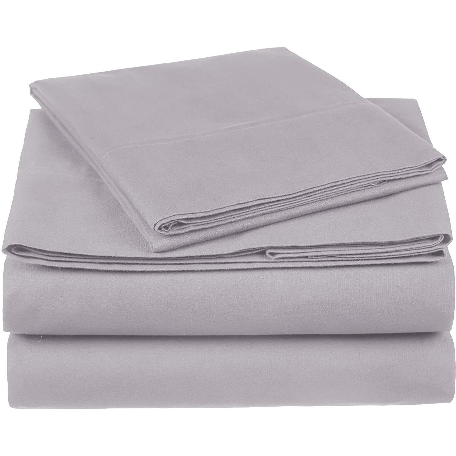 100% Cotton Sheet Set - 500 Thread Count (Piece4 PIECE, SizeQUEEN, ColorGREY)