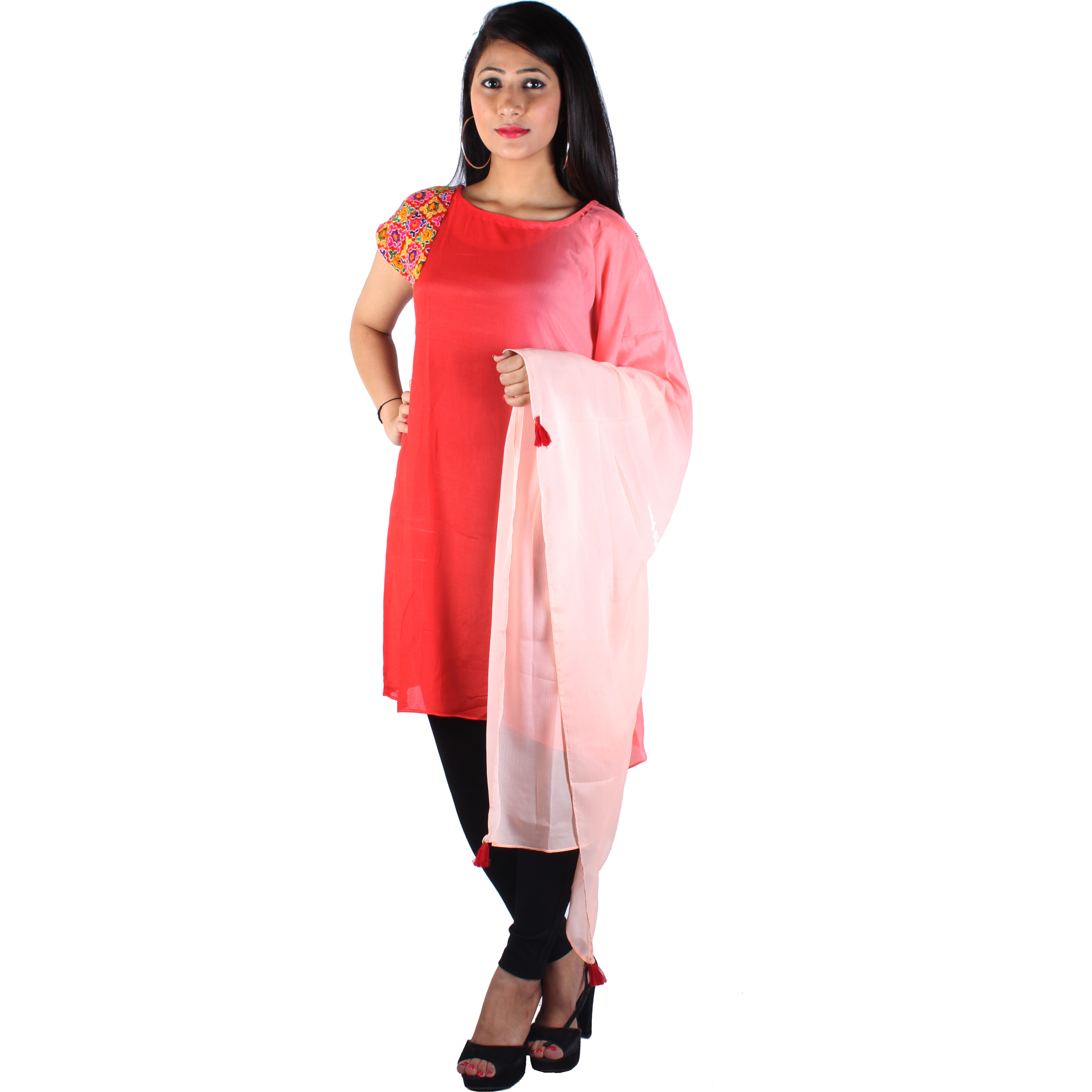 Purplicious pink ombre kaftan with embrodry detail