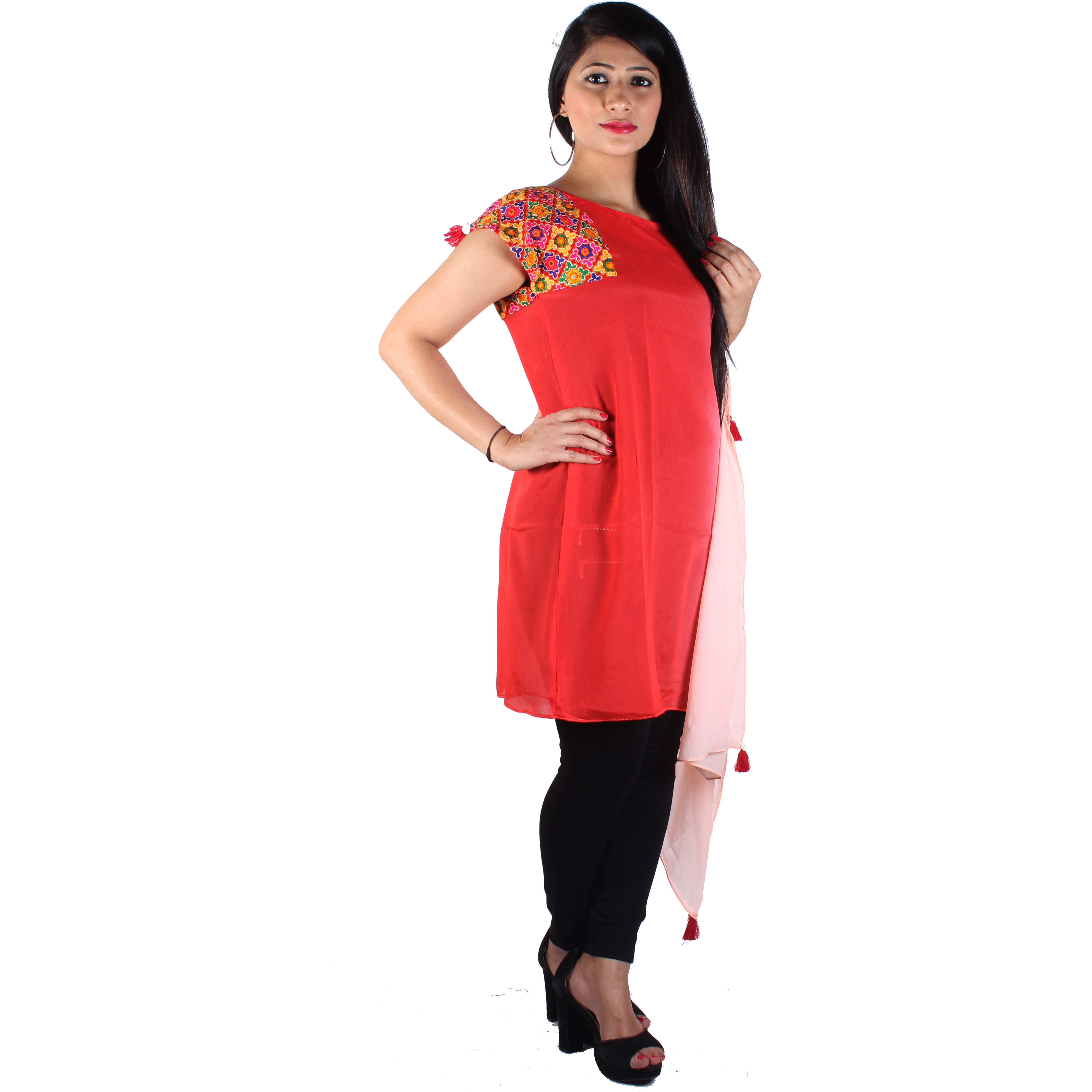 Purplicious pink ombre kaftan with embrodry detail