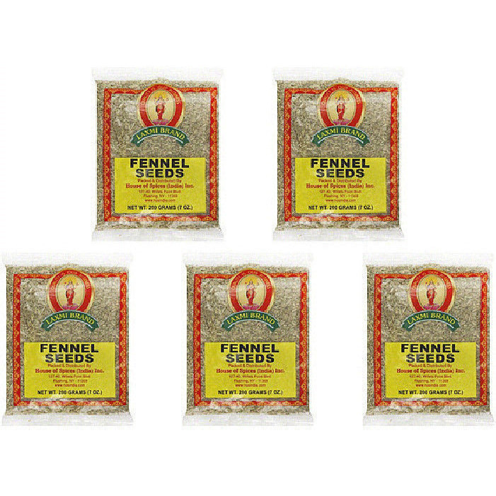 Pack of 5 - Laxmi Fennel Seeds - 200 Gm (7 Oz)