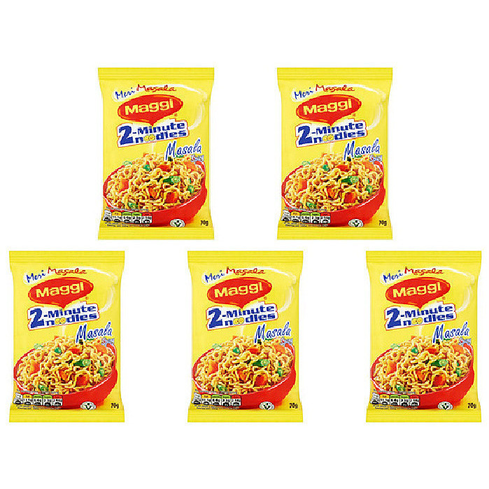 Pack of 5 - Maggi Masala Noodles Export Pack - 70 Gm (2.46 Oz)