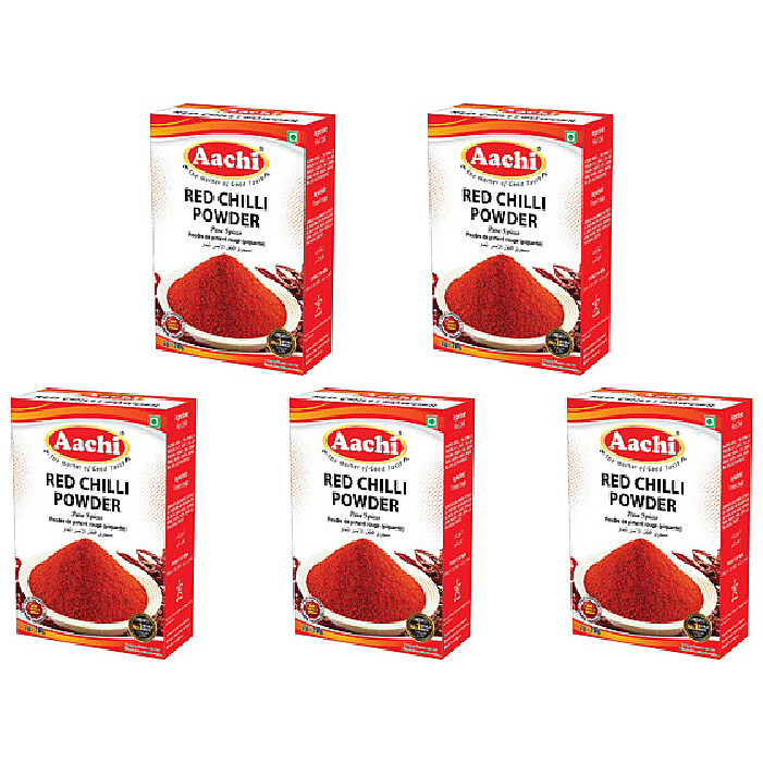 Pack of 5 - Aachi Red Chilli Powder - 200 Gm (7 Oz)