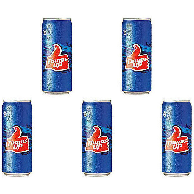 Pack of 5 - Thums Up Can - 300 Ml (10.14 Fl Oz)