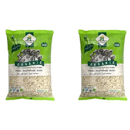 Pack of 2 - 24 Mantra Organic White Poha - 2 Lb (908 Gm)
