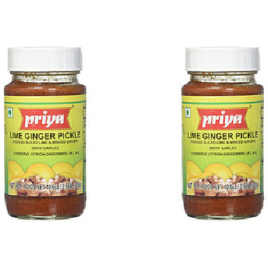 Pack of 2 - Priya Lime Ginger With Garlic Pickle - 300 Gm (10.58 Oz)