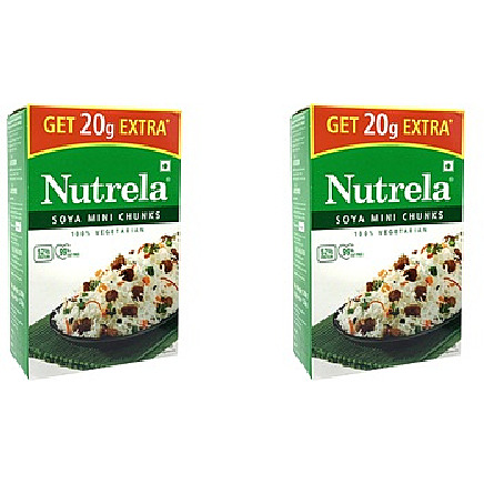 Pack of 2 - Nutrela Soya Mini Chunks - 220 Gm (9.2 Oz)