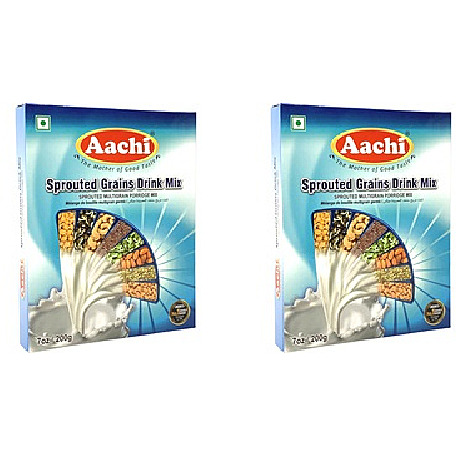 Pack of 2 - Aachi Sprouted Grains Drink Mix - 180 Gm (6.3 Oz)
