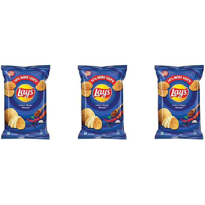 Pack of 3 - Lay's India's Magic Masala Potato Chips - 52 Gm (1.83 Oz)