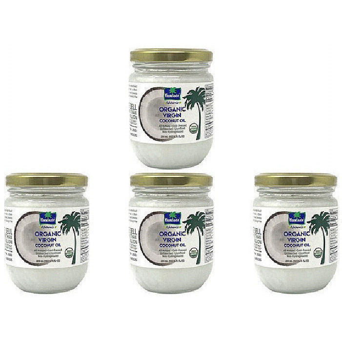 Pack of 4 - Parachute Organic Virgin Coconut Oil - 200 Ml (6.76 Fl Oz)