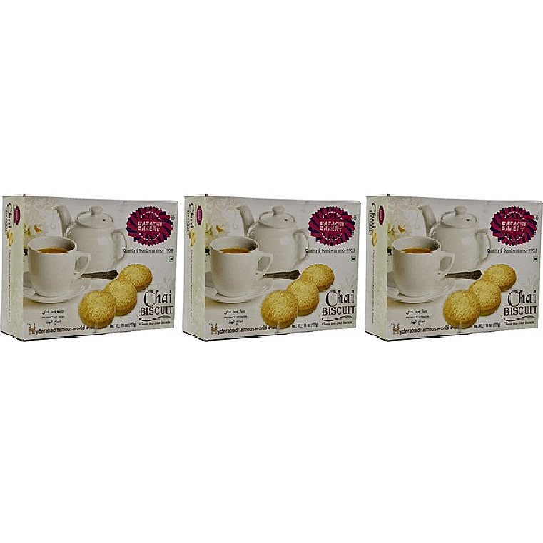 Pack of 3 - Karachi Bakery Chai Biscuits - 400 Gm (14 Oz)