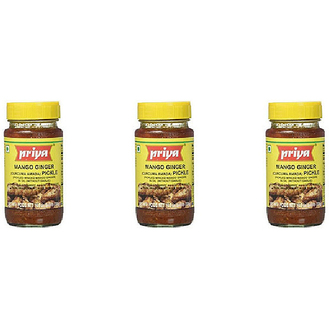 Pack of 3 - Priya Mango Ginger Pickle Without Garlic - 300 Gm (10.58 Oz)