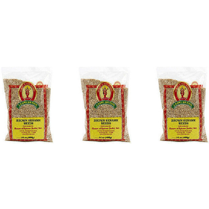 Pack of 3 - Laxmi Brown Sesame Seeds - 400 Gm (14 Oz)