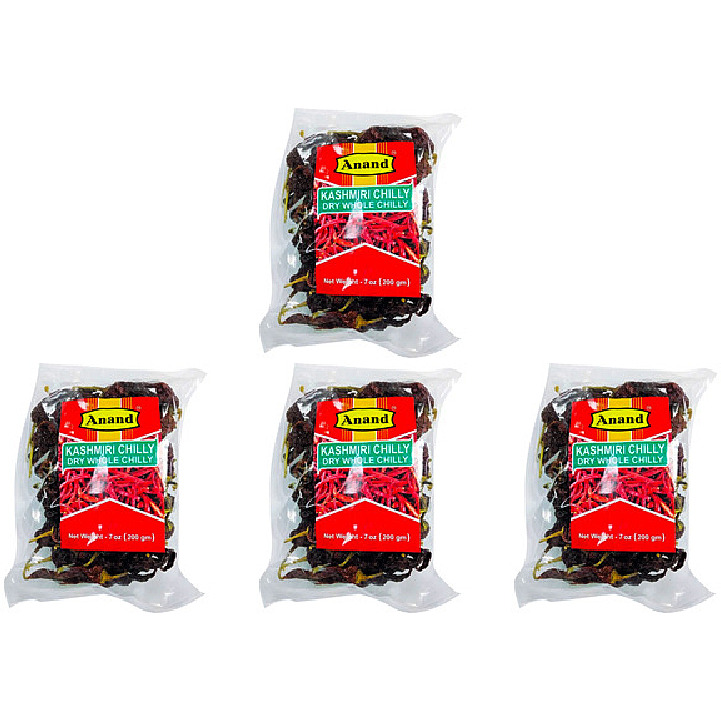 Pack of 4 - Anand Kashmiri Chilli Dry Whole - 100 Gm (3.5 Oz)