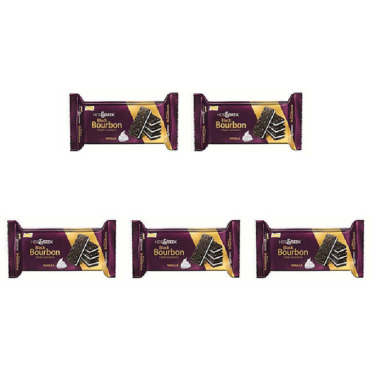 Pack of 5 - Parle Hide & Seek Vanilla Bourbon Cream - 100 Gm (3.52 Oz)