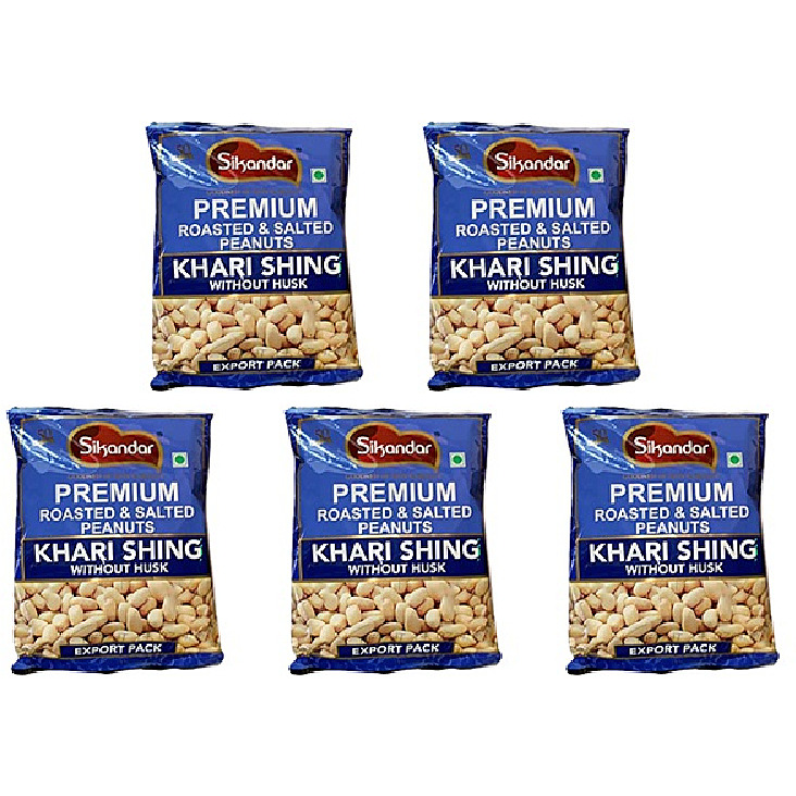 Pack of 5 - Sikandar Premium Roasted & Salted Peanuts No Husk - 400 Gm (14 Oz)