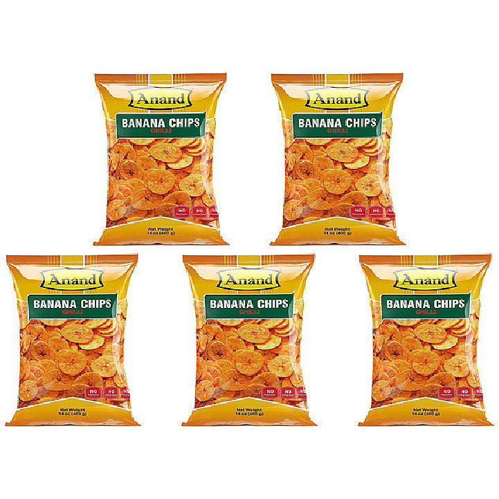 Pack of 5 - Anand Banana Chips Chilli - 12 Oz (340 Gm)