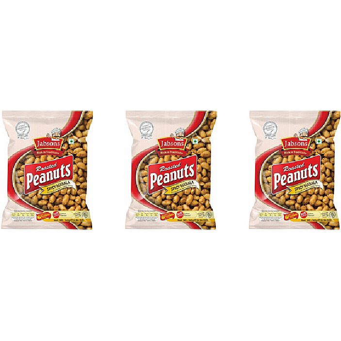 Pack of 3 - Jabsons Roasted Peanuts Spicy Masala - 140 Gm (4.94 Oz)