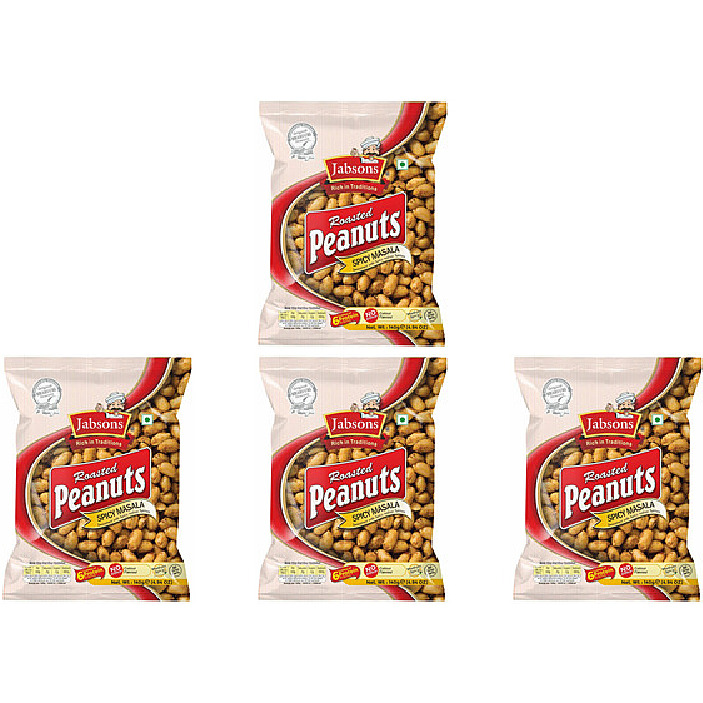 Pack of 4 - Jabsons Roasted Peanuts Spicy Masala - 140 Gm (4.94 Oz)