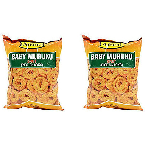 Pack of 2 - Anand Baby Muruku Spicy Rice Snacks - 6 Oz (170 Gm)