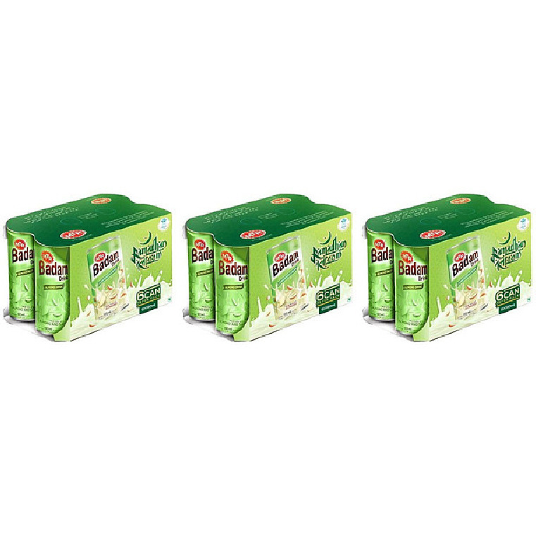 Pack of 3 - Mtr 6 Pack Cans Badam Drink Cardamom - 180 Ml (6.08 Oz) [Fs]