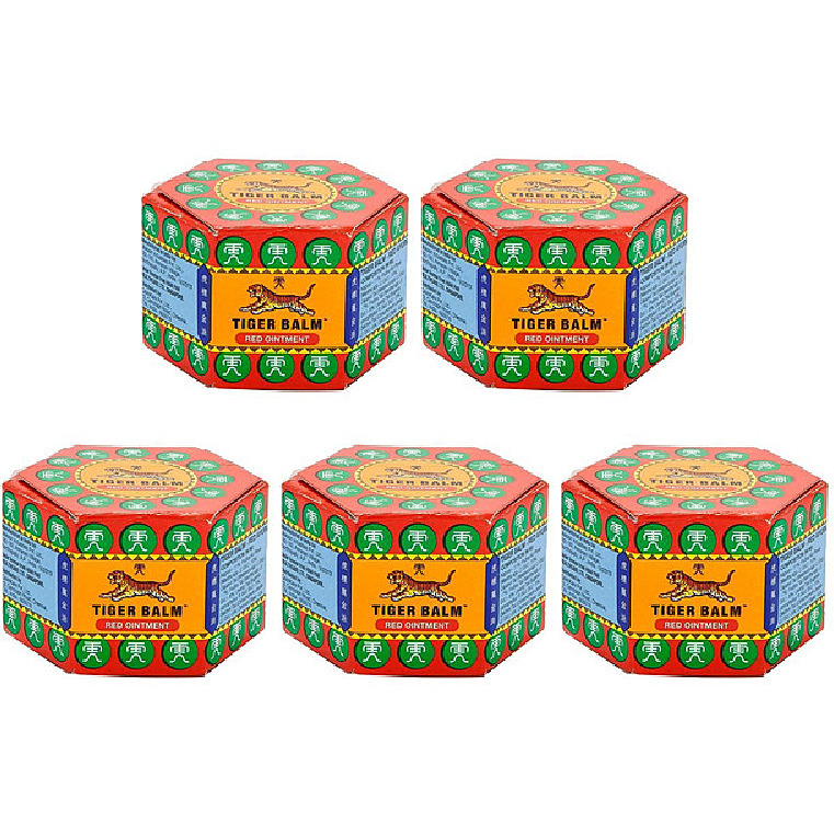 Pack of 5 - Tiger Balm Red Ointment - 21 Ml (0.7 Oz)