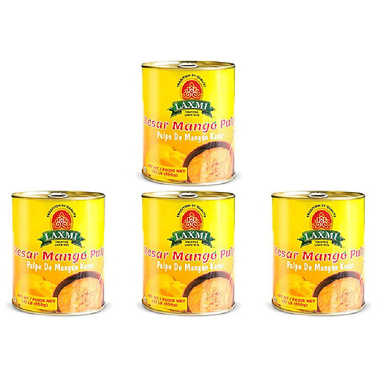 Pack of 4 - Laxmi Kesar Mango Pulp - 850 Gm (1.87 Lb)