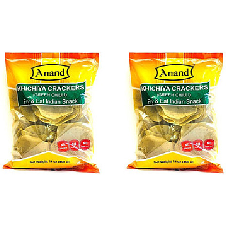 Pack of 2 - Anand Khichiya Crackers Green Chilli - 400 Gm (14 Oz)