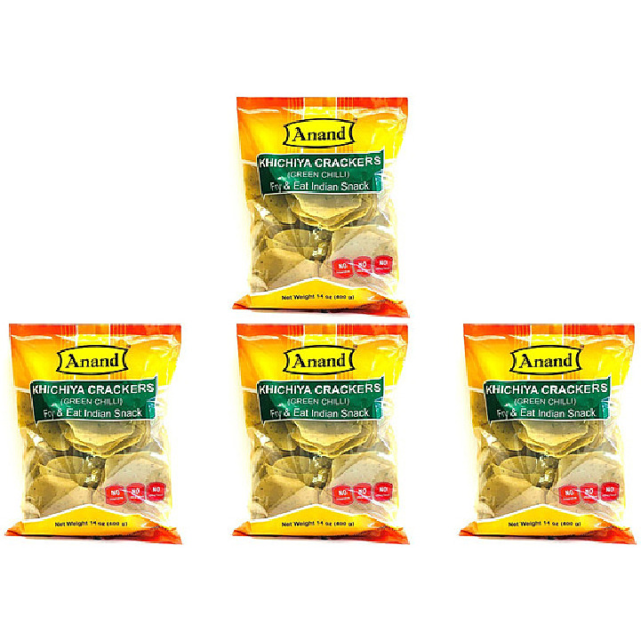 Pack of 4 - Anand Khichiya Crackers Green Chilli - 400 Gm (14 Oz)