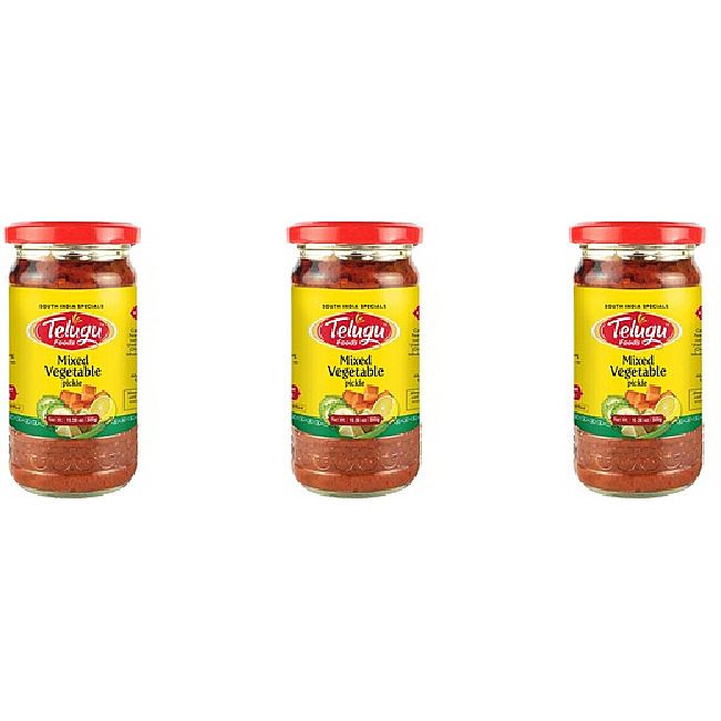 Pack of 3 - Telugu Mixed Vegetable Pickle - 300 Gm (10.58 Oz)