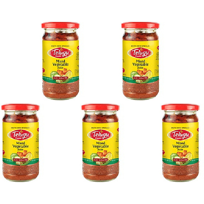 Pack of 5 - Telugu Mixed Vegetable Pickle - 300 Gm (10.58 Oz)