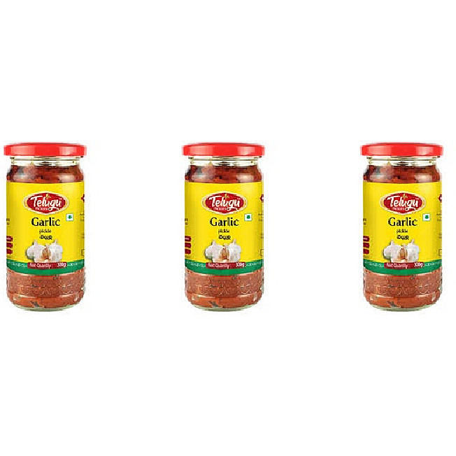 Pack of 3 - Telugu Garlic Pickle With Garlic - 100 Gm (3.5 Oz) [50% Off]