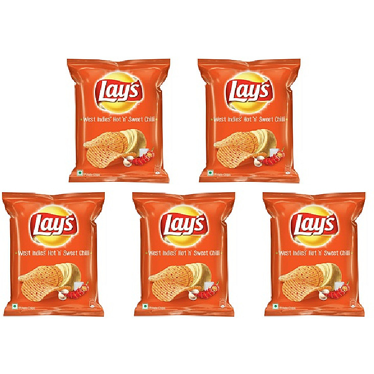 Pack of 5 - Lay's West Indies Hot 'N' Sweet Chilli Potato Chips - 50 Gm (1.76 Oz)