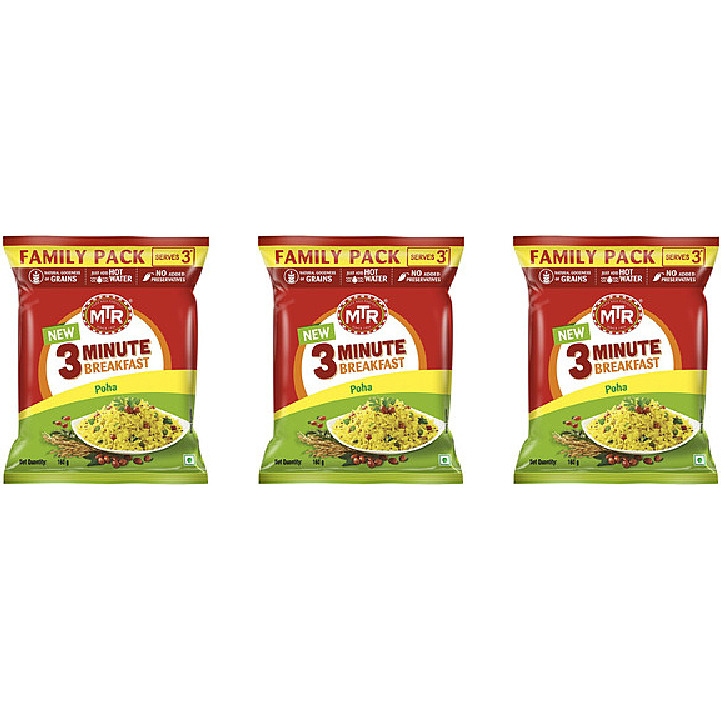 Pack of 3 - Mtr 3 Minute Poha - 160 Gm (5.6 Oz)