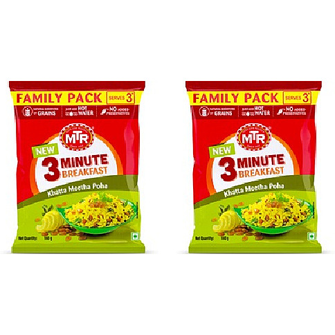 Pack of 2 - Mtr 3 Minute Khatta Meetha Poha - 160 Gm (5.6 Oz)