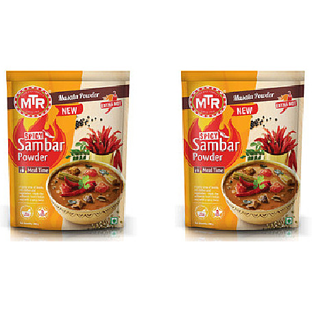 Pack of 2 - Mtr Spicy Sambar Powder Extra Hot - 100 Gm (3.5 Oz)