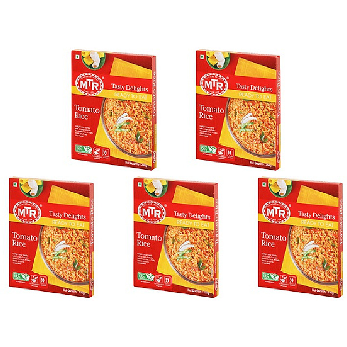 Pack of 5 - Mtr Ready To Eat Tomato Rice - 250 Gm (8.8 Oz)
