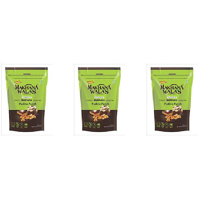 Pack of 3 - Makhana Wala's Roasted Makhana Pudina Punch - 60 Gm (2 Oz)