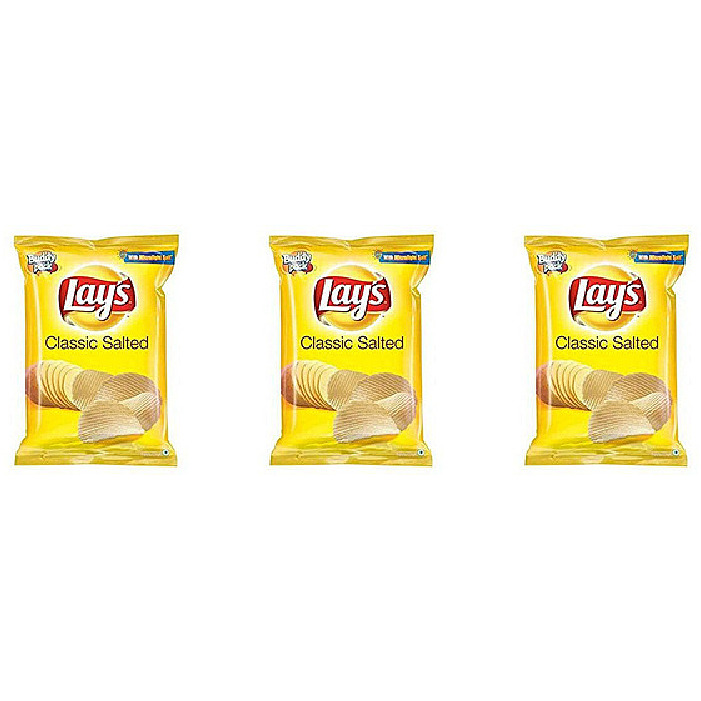 Pack of 3 - Lay's Classic Salted Potato Chips - 52 Gm (1.8 Oz)