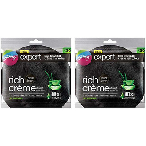 Pack of 2 - Godrej Expert Rich Creme Black Brown Hair Color - 20 Gm (0.7 Oz)