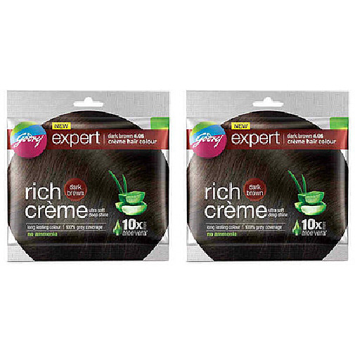Buy Online Pack of 2 - Godrej Expert Dark Brown  Creme Hair Color - 20  Gm (1 Oz)  1080887