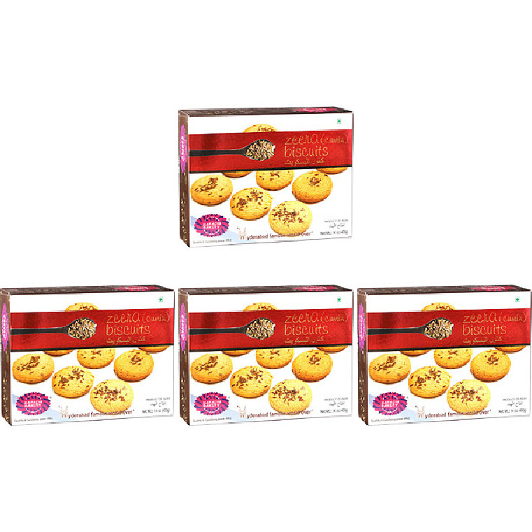 Pack of 4 - Karachi Bakery Zeera Cumin Biscuits - 400 Gm (14.1 Oz)