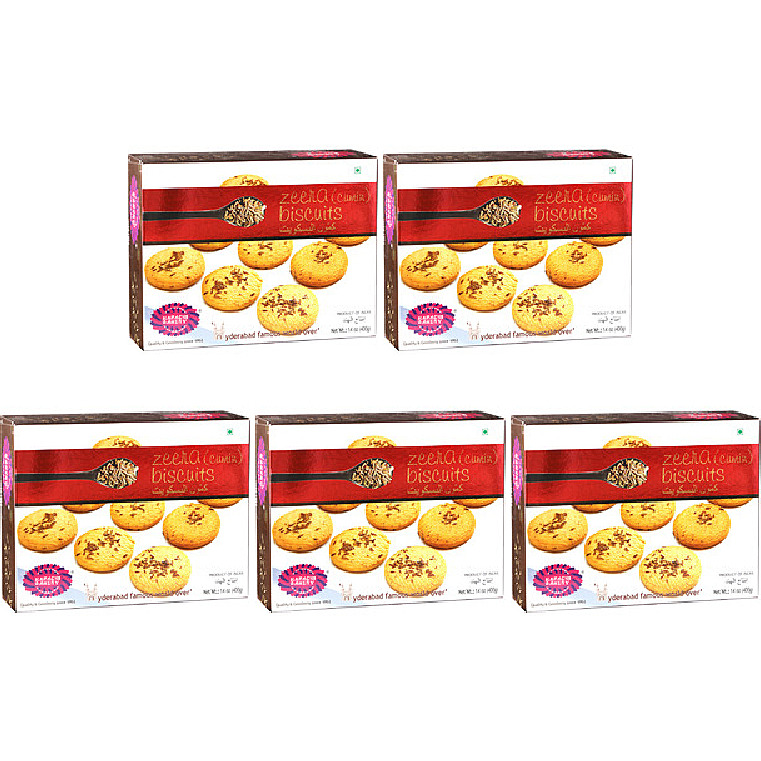 Pack of 5 - Karachi Bakery Zeera Cumin Biscuits - 400 Gm (14.1 Oz)